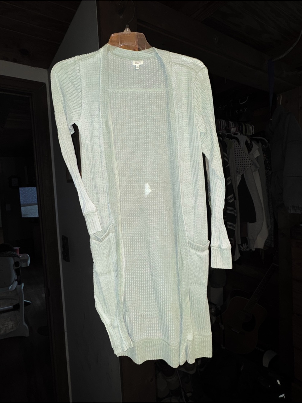 True Craft Light Mint Longline Open-Front Women's Cardigan